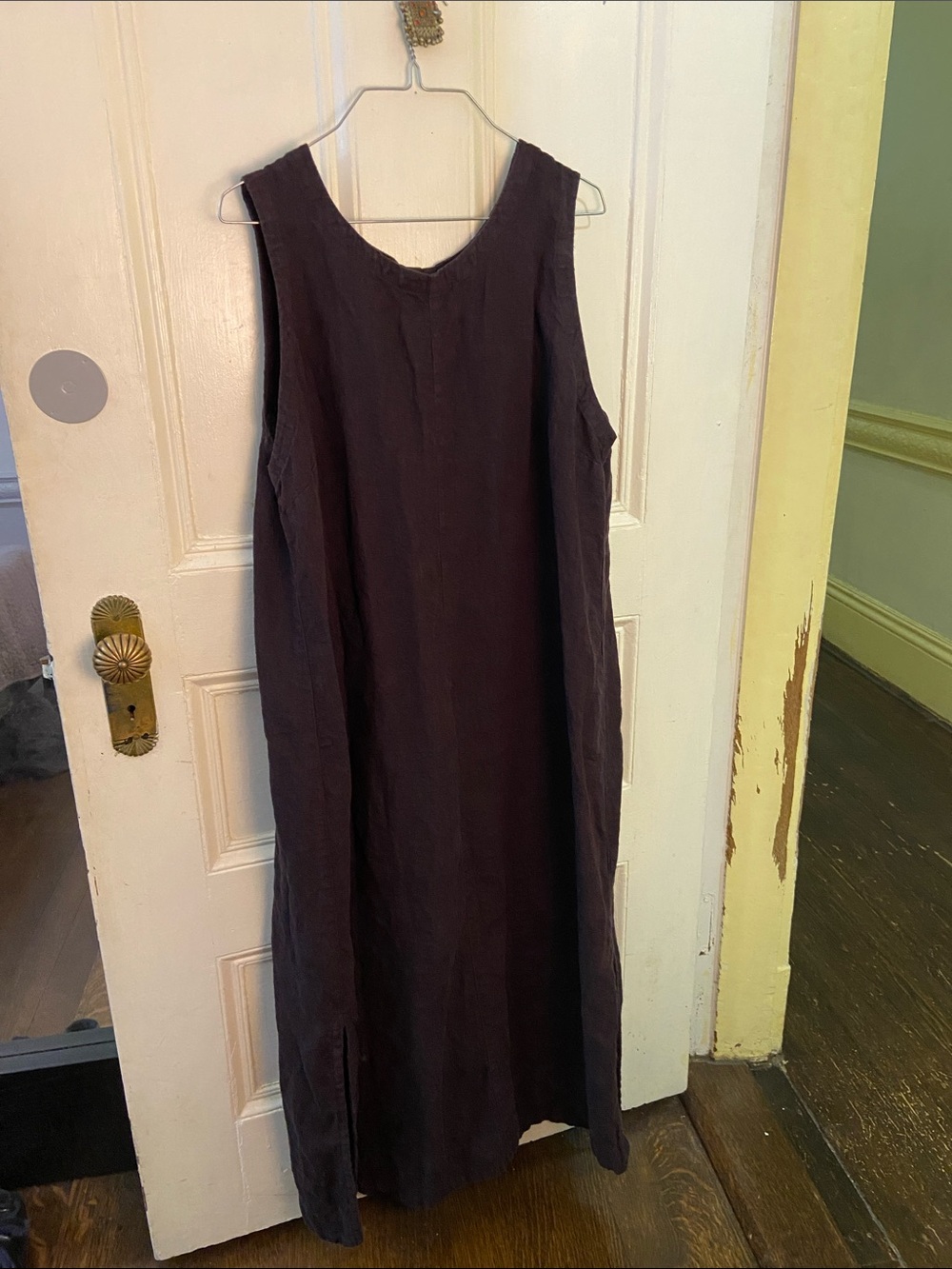 Pact xxl Women’s Sleeveless Linen Shift Dress - Dark Brown